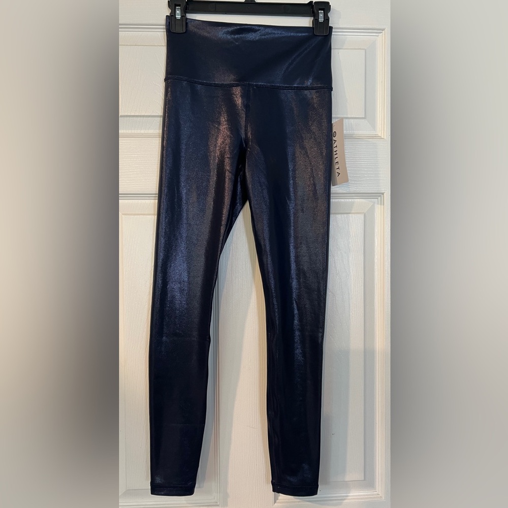 NEW Athleta XS Elation Leggings High Rise Blue Lustre Athleisure Womens Teen